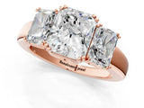 Rose gold Three-Stone Radiant Cut Diamond Ring with Channel Set Band and Four-Prong Setting_26