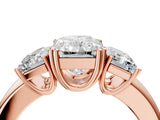 Rose gold Three-Stone Radiant Cut Diamond Ring with Channel Set Band and Four-Prong Setting_29