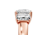 Rose gold Three-Stone Radiant Cut Diamond Ring with Channel Set Band and Four-Prong Setting_30