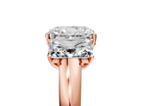 Rose gold Three-Stone Radiant Cut Diamond Ring with Channel-Set Band and Four-Prong Setting_81