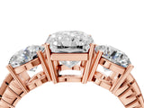 Rose gold Three-Stone Radiant Cut Diamond Ring with Channel-Set Band and Prong Setting_10