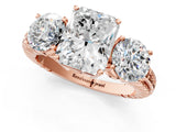 Rose gold Three-Stone Radiant Cut Diamond Ring with Channel-Set Band and Prong Setting_7