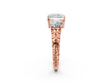 Rose gold Three-Stone Radiant Cut Diamond Ring with Channel-Set Band and Prong Setting_8