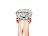 Rose gold Three-Stone Radiant Cut Diamond Ring with Prong Setting and Classic Band_8