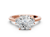 Rose gold Three-Stone Radiant Cut Diamond Solitaire with Prong Setting and Classic Band_62