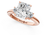 Rose gold Three-Stone Radiant Cut Diamond Solitaire with Prong Setting and Classic Band_63