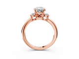 Rose gold Three-Stone Radiant Cut Diamond Solitaire with Prong Setting and Classic Band_65