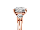 Rose gold Three-Stone Radiant Cut Diamond Solitaire with Prong Setting and Classic Band_67