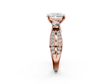 Rose gold Three-Stone Radiant Cut Diamond Twist Band with Prong Setting_53