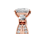 Rose gold Three-Stone Radiant Cut Diamond Twist Band with Prong Setting_56