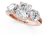 Rose gold Three-Stone Radiant Cut Solitaire Ring with Prong Setting on a Classic Band_112