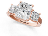 Rose gold Three-Stone Radiant Cut Solitaire Ring with Prong Setting_4