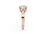 Rose gold Three-Stone Radiant Cut Solitaire Ring with Prong Setting_5