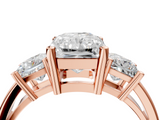 Rose gold Three-Stone Radiant Cut Solitaire Ring with Prong Setting_7
