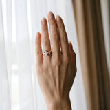 Rose gold Three-Stone Radiant Cut Tension Band Ring with Four-Prong Setting_6