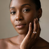 Rose gold Three-Stone Radiant Cut Tension Band Ring with Four-Prong Setting_7