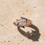 Rose gold Three-Stone Radiant Cut Tension Band Ring with Four-Prong Setting_9