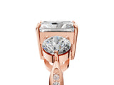 Rose gold Three-Stone Radiant Diamond Channel Set Engagement Ring with Prong Setting_8
