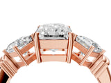 Rose gold Three-Stone Radiant and Princess Cut Diamond Ring with Channel Band and Four-Prong Setting_20