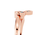 Rose gold Three-Stone Round Blue Topaz Leaf Bypass Ring with Bezel Setting_11