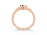 Rose gold Three-Stone Round Blue Topaz Leaf Bypass Ring with Bezel Setting_9