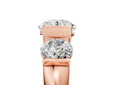 Rose gold Three-Stone Round Brilliant Diamond Ring with Channel Setting and White Gold Band_11