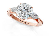 Rose gold Three-Stone Round Brilliant Diamond Solitaire Ring with Tapered Band and Four-Prong Setting_7