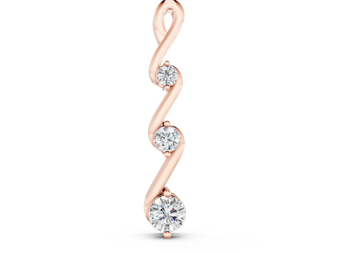 Rose gold Three-Stone Round Brilliant Prong Set Pendant_6