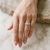 Rose gold Three-Stone Round Brilliant Split Shank Prong Set Ring_12