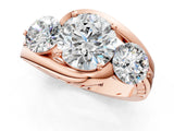Rose gold Three-Stone Round Brilliant Split Shank Prong Set Ring_15
