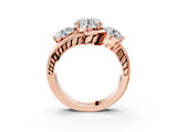 Rose gold Three-Stone Round Brilliant Split Shank Prong Set Ring_17