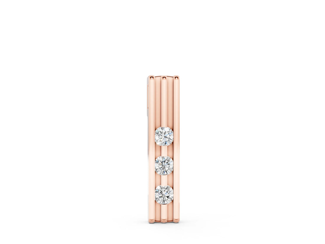 Rose gold Three-Stone Round Channel Set Pendant_16