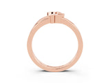 Rose gold Three-Stone Round Citrine Leaf Bypass Ring with Bezel Setting_9
