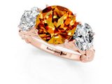 Rose gold Three-Stone Round Cut Citrine Braided Band Ring with Four-Prong Setting_13
