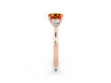 Rose gold Three-Stone Round Cut Citrine Ring with Pear  Side Stones in Four-Prong Setting_38
