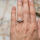 Rose gold Three-Stone Round Cut Classic Band Prong Setting Ring_12