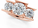 Rose gold Three Stone Round Cut Cut Channel Set Diamond Ring_4
