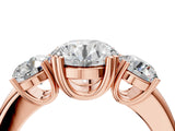 Rose gold Three-Stone Round Cut Cut Diamond Ring with Channel Set Band and Four-Prong Setting_35