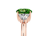 Rose gold Three-Stone Round Cut Cut Diamond Ring with Trillion Side Stones and Four-Prong Setting_5