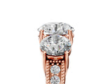Rose gold Three-Stone Round Cut Cut Milgrain Pavé Engagement Ring_24