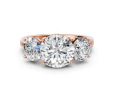 Rose gold Three-Stone Round Cut Cut Solitaire Ring with Classic Prong Setting_3