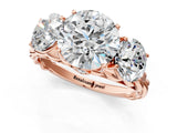 Rose gold Three-Stone Round Cut Diamond Braided Band Ring with Four-Prong Setting_38