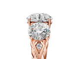 Rose gold Three-Stone Round Cut Diamond Braided Band Ring with Four-Prong Setting_42