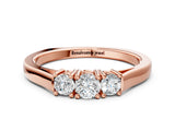 Rose gold Three-Stone Round Cut Diamond Channel Set Band with Prong Setting_4