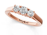 Rose gold Three-Stone Round Cut Diamond Channel Set Band with Prong Setting_5