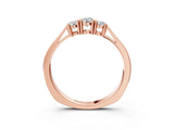 Rose gold Three-Stone Round Cut Diamond Channel Set Band with Prong Setting_7
