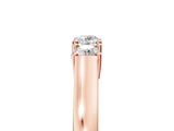 Rose gold Three-Stone Round Cut Diamond Channel Set Band with Prong Setting_9