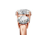 Rose gold Three-Stone Round Cut Diamond Engagement Ring with Prong Setting on a White Gold Band_35