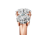 Rose gold Three-Stone Round Cut Diamond Engagement Ring with Prong Setting_8