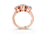 Rose gold Three-Stone Round Cut Diamond Ring with Channel Set Band and Four-Prong Setting_21